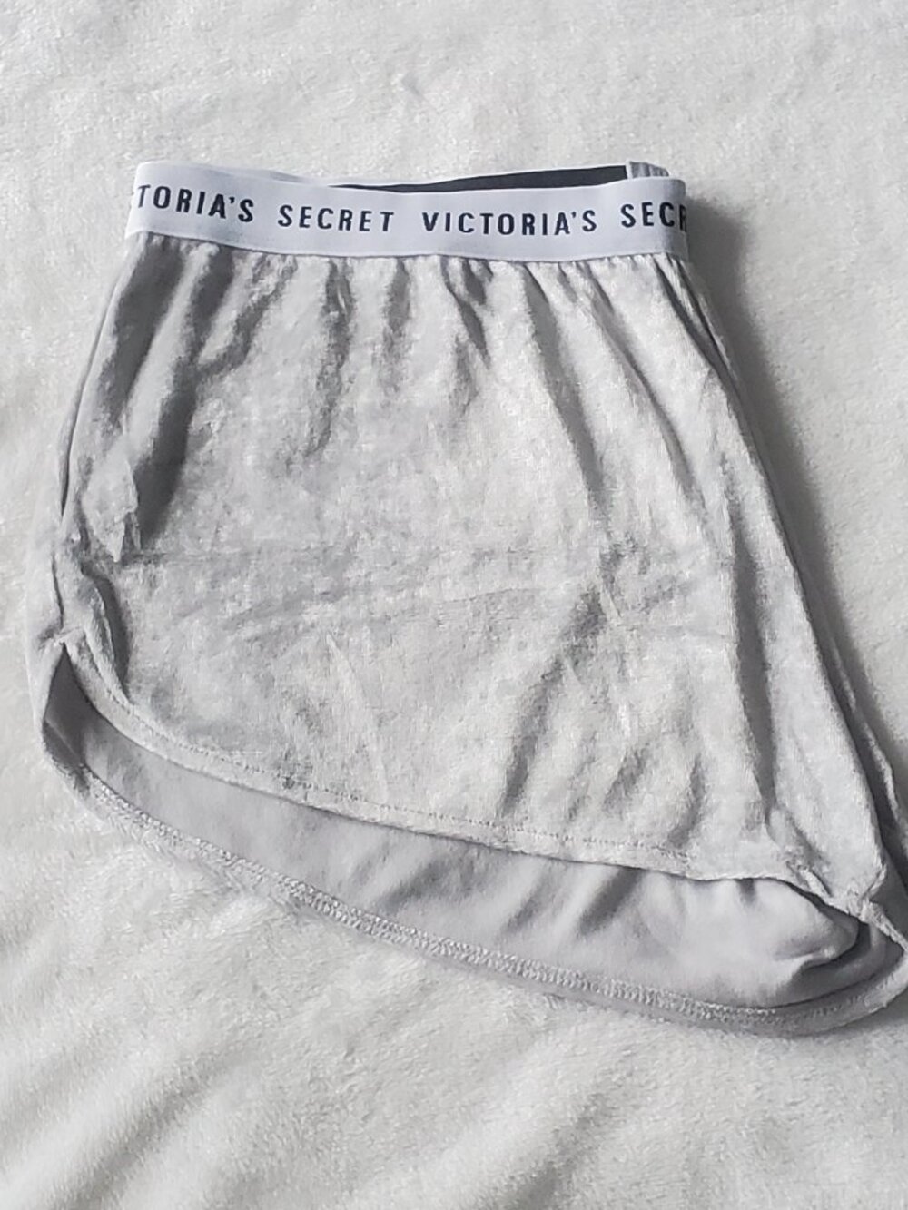 Silver velour texture French Shorts Victoria's Secret Brand New W/O Tags! Size:M